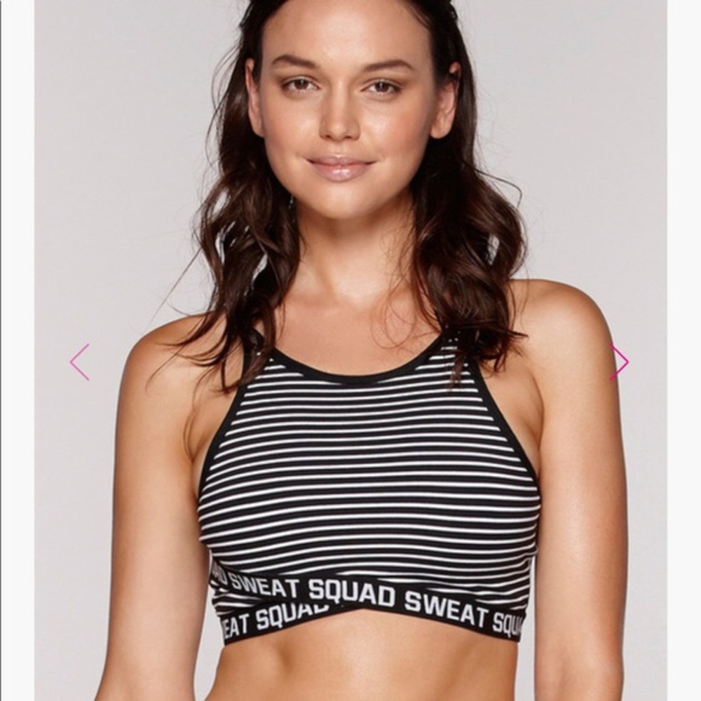 Lorna Jane sweat squad striped sports bra